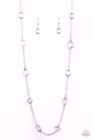 Long Necklace with Glassy Crystals - Glassy Glamorous