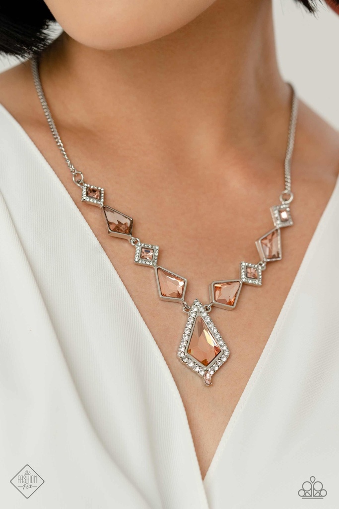 Peach Jewelry Set with Crystals in Silver - Fashion Fix - Stylish Showroom