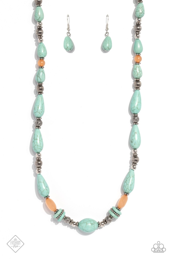 Western Jewelry Set with Turquoise Stone and Silver Frame - Fashion Fix - Clan