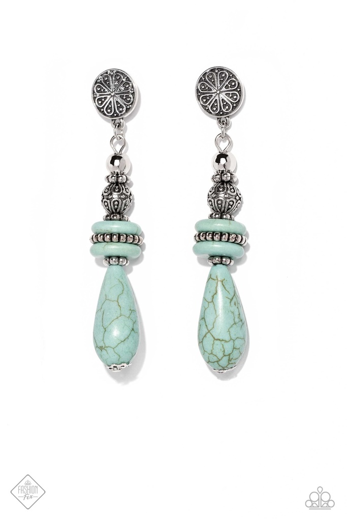Western Jewelry Set with Turquoise Stone and Silver Frame - Fashion Fix - Clan