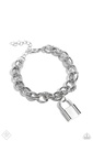 Thick Chain Lock Charm Bracelet in Silver - Watch the LOCK
