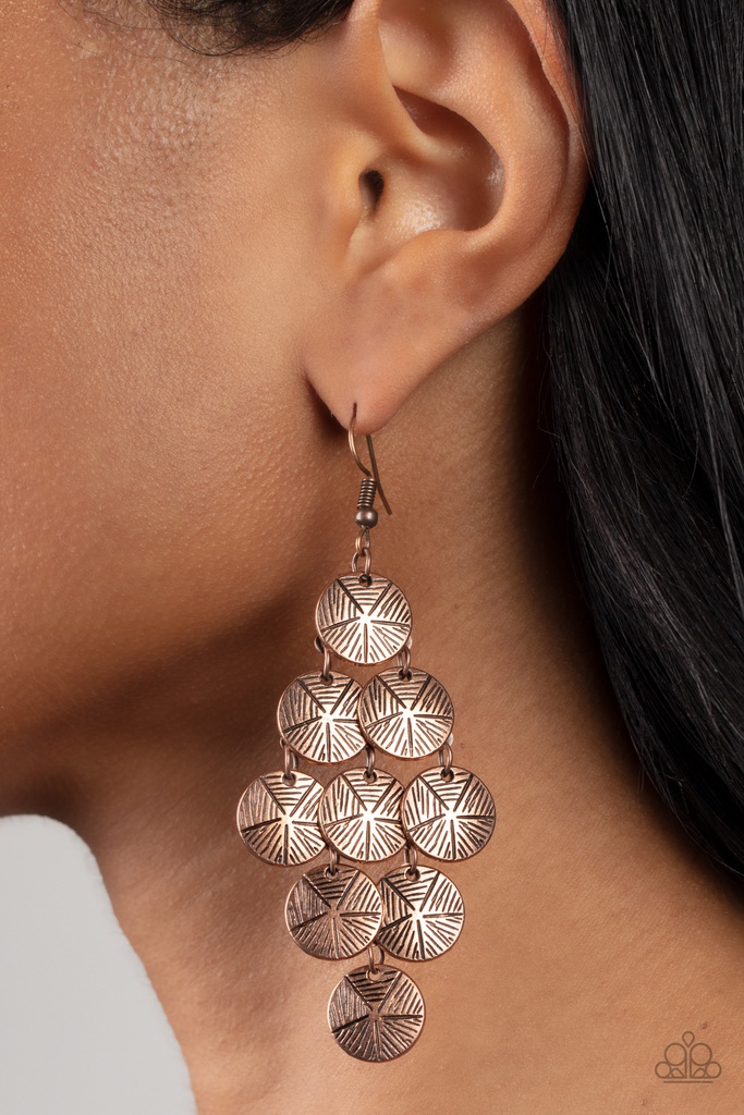 Chandelier Earrings with Copper Discs - How CHIME Flies
