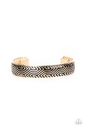 Tribal Cuff Bracelet in Gold and Black Accents - Relic Raider