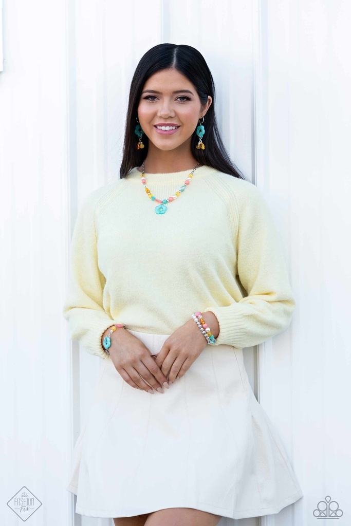 Colorful Beaded Blue Daisy Jewelry Set - Fashion Fix - Daisy Town