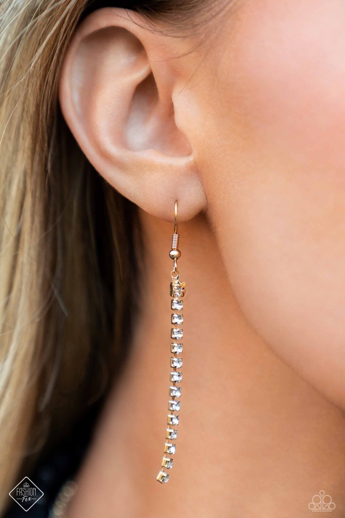 Layered Herringbone Jewelry Set in Gold and White Crystals - Fashion Fix - Square Treasure