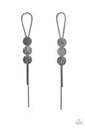 Long Post Earrings in Gunmetal with Snake Chain - Bolo Beam