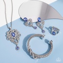 Chandelier Statement Jewelry Set Elegant Style with White and Blue Crystals - Fashion Fix - Majestic Elegance