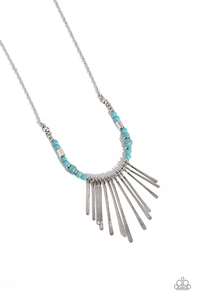 Dainty Turquoise Necklace Fringe in Silver Chain - CLAWS of Nature