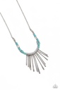 Dainty Turquoise Necklace Fringe in Silver Chain - CLAWS of Nature