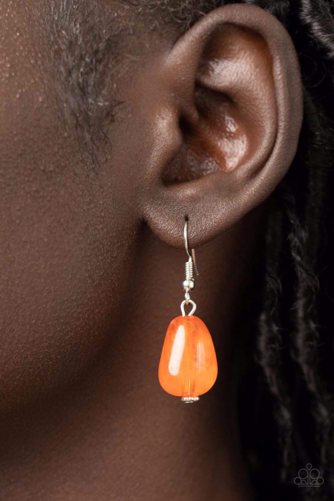 Statement Orange Necklace with Large Beads - Venetian Vacation