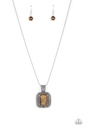 Tiger's Eye Pendant Necklace in Silver Snake Chain - Right Hand TALISMAN