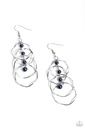 Blue Pearl Dangle Earrings with Silver Loops - Pearl Palooza