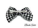 Black and White Gingham Hair Bow Clip - Gingham Grove