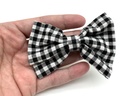 Black and White Gingham Hair Bow Clip - Gingham Grove