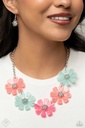 Acrylic Flower Jewelry Set in Pastel Colors and Silver Accents - Fashion Fix - Pastel Promenade