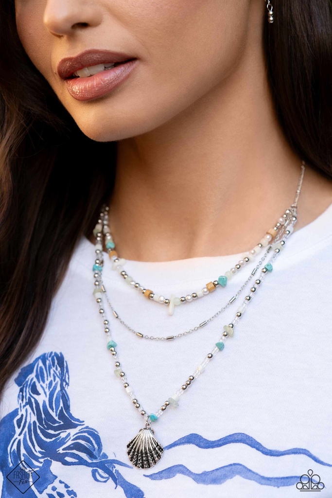 Turquoise, Jade Layered Shell Jewelry Set with Baroque Pearls and Seed Beads - Fashion Fix - Coastline