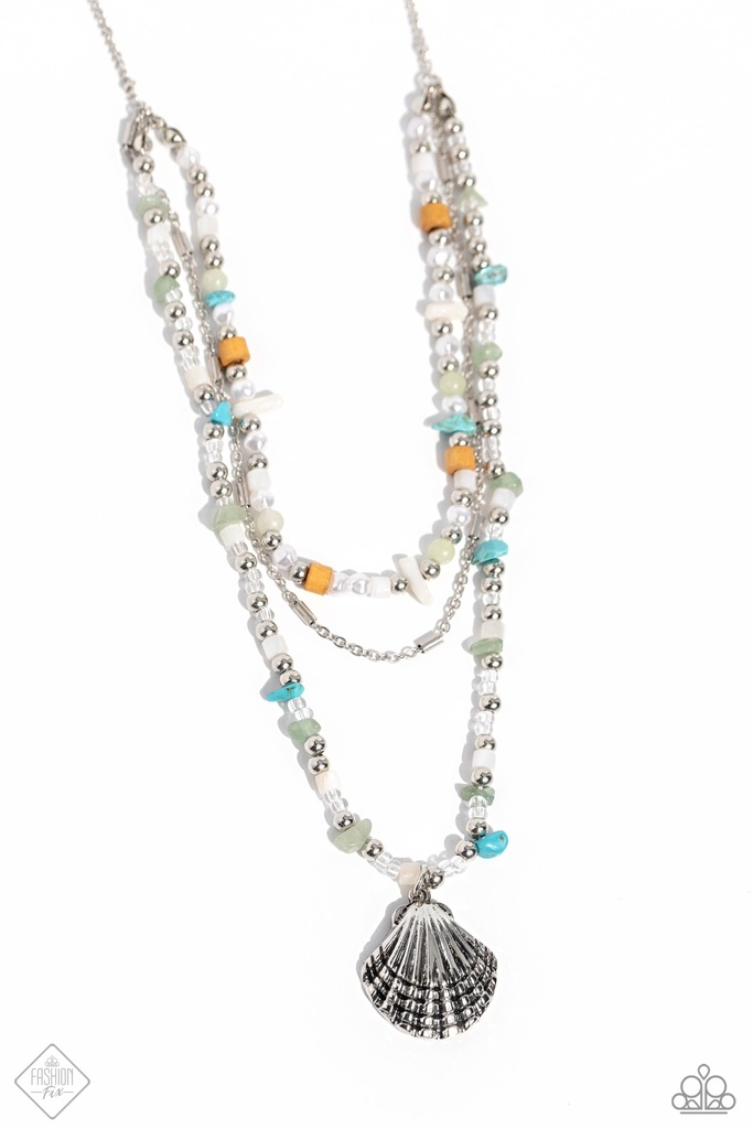 Turquoise, Jade Layered Shell Jewelry Set with Baroque Pearls and Seed Beads - Fashion Fix - Coastline