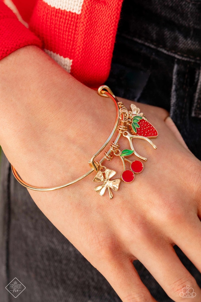 Strawberry Charm Jewelry Set in Gold - Fashion Fix - Fruit Festival