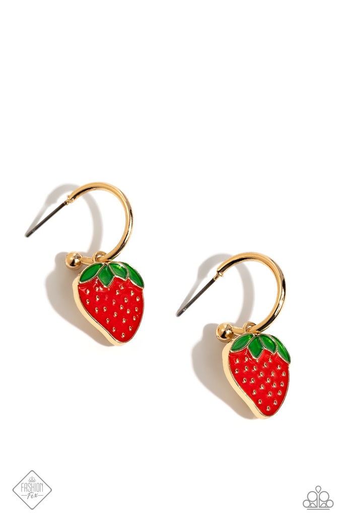 Strawberry Charm Jewelry Set in Gold - Fashion Fix - Fruit Festival