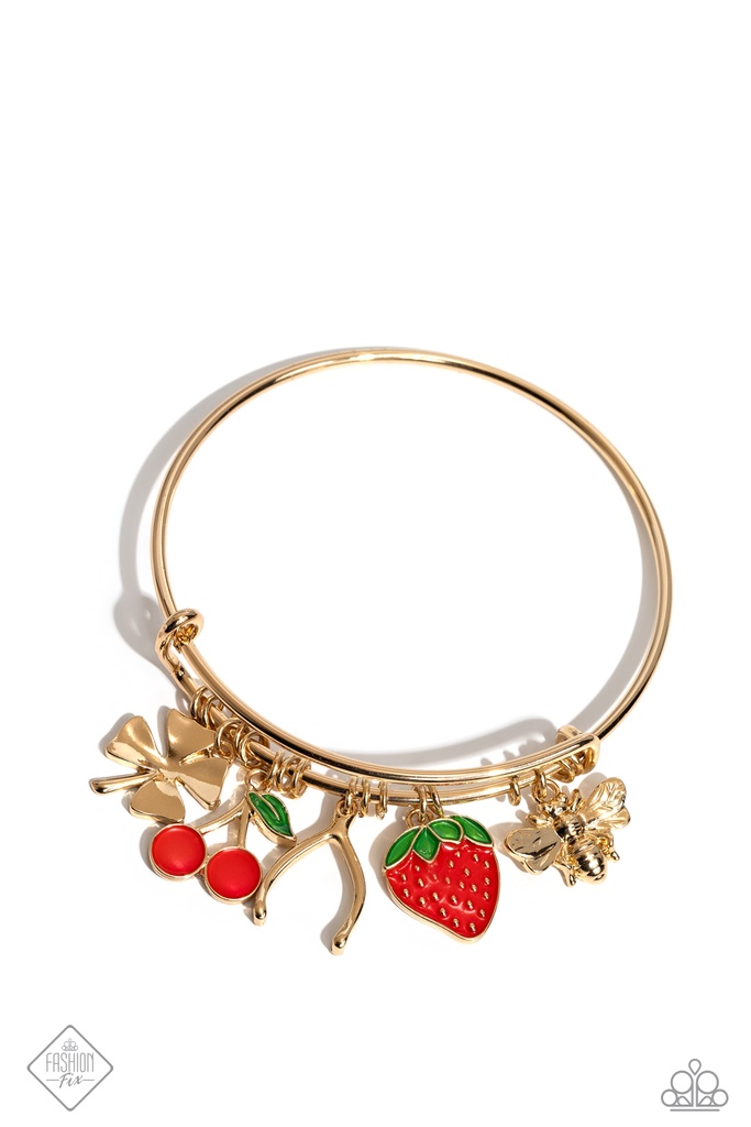 Strawberry Charm Jewelry Set in Gold - Fashion Fix - Fruit Festival