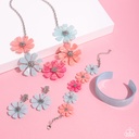 Acrylic Flower Jewelry Set in Pastel Colors and Silver Accents - Fashion Fix - Pastel Promenade