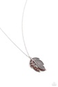 Long Pendant Necklace with Silver Leaf and Topaz Crystals in Dainty Silver Chain - A Mid-AUTUMN Nights Dream