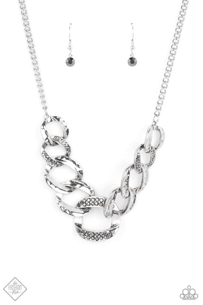 Silver Links and Hematite Jewelry Set - Fashion Fix