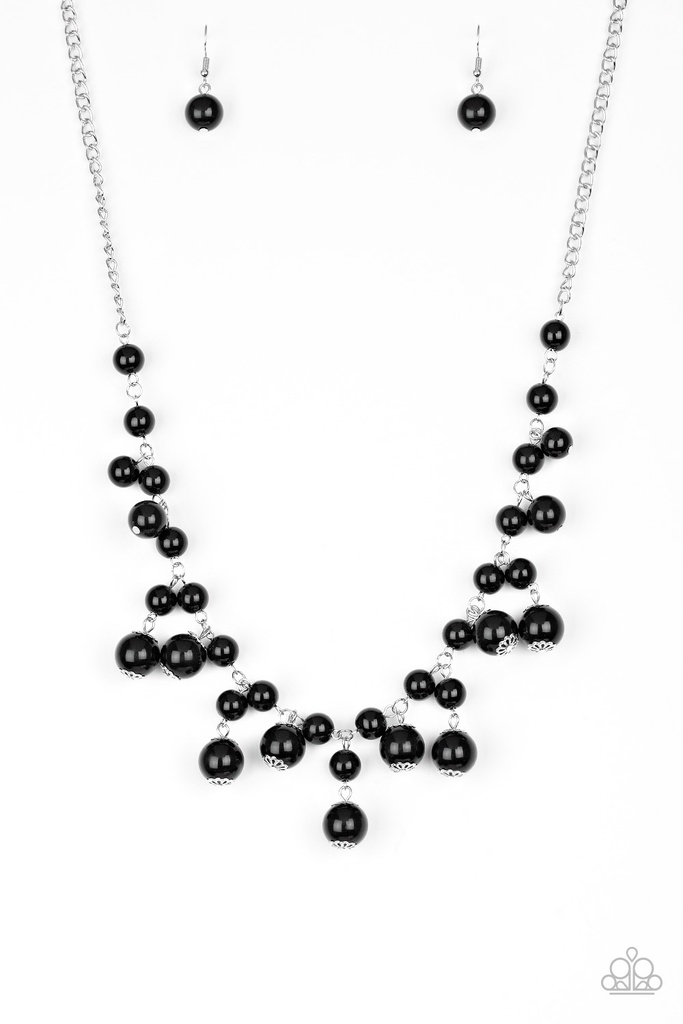 Black Bead Necklace - Soon To Be Mrs.