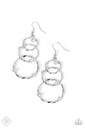 Revolving Radiance - White Silver Earrings