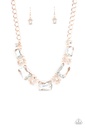 Rose Gold Necklace with Crystals Iridescent Jewelry - Flawlessly Famous