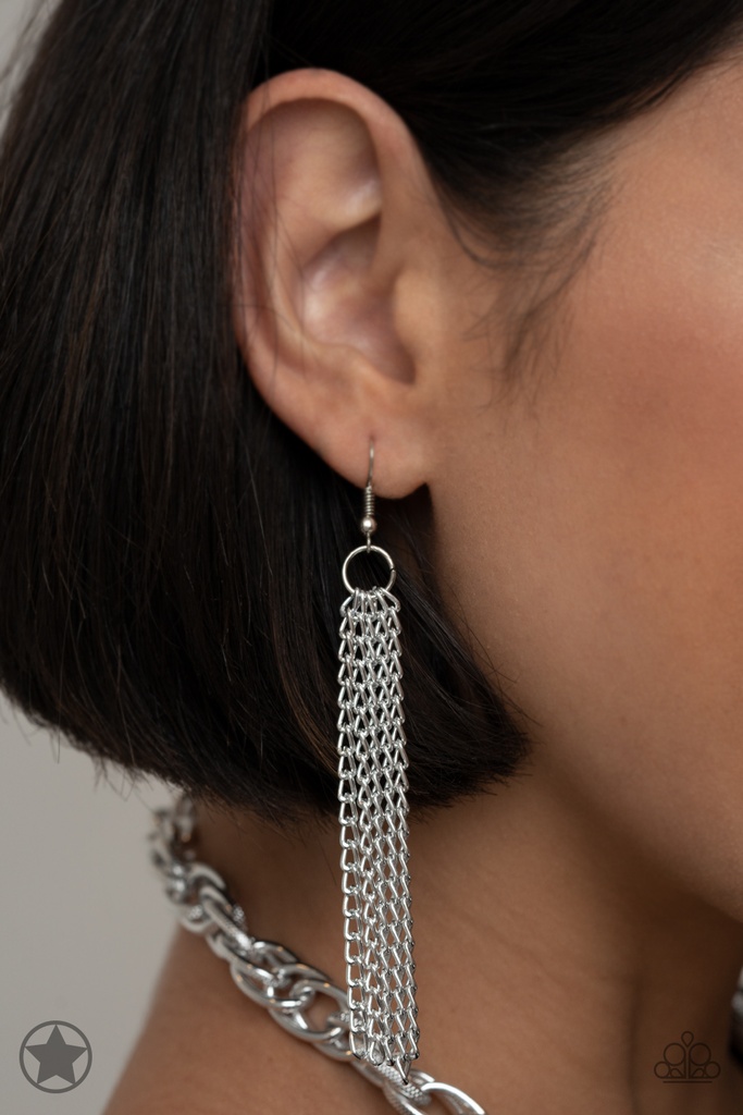 SCARFed for Attention - Silver Metal Scarf Necklace