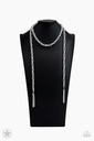 SCARFed for Attention - Silver Metal Scarf Necklace