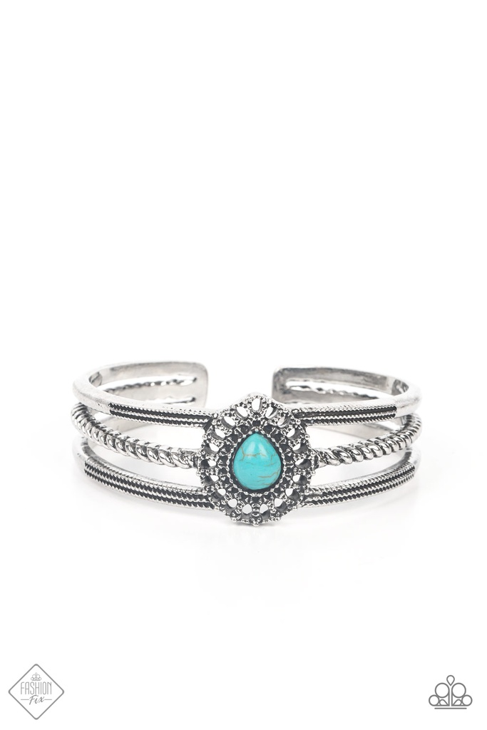 Turquoise Cuff Bracelet Silver and Stone Jewelry - Elemental Escape