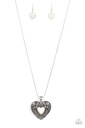 White Stone Heart Necklace with Silver Chain - Wholeheartedly Whimsical