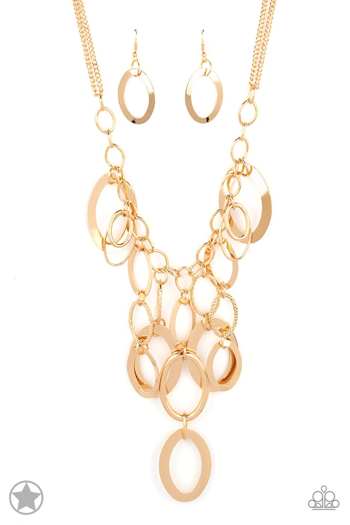 Statement Necklace with Gold Links - A Golden Spell