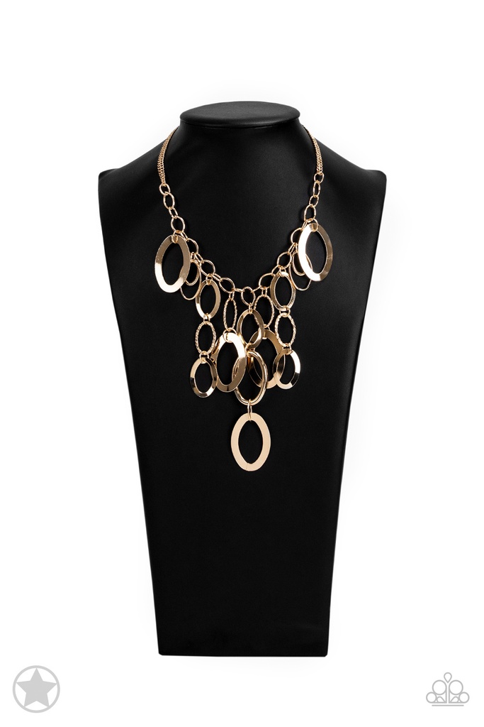 Statement Necklace with Gold Links - A Golden Spell