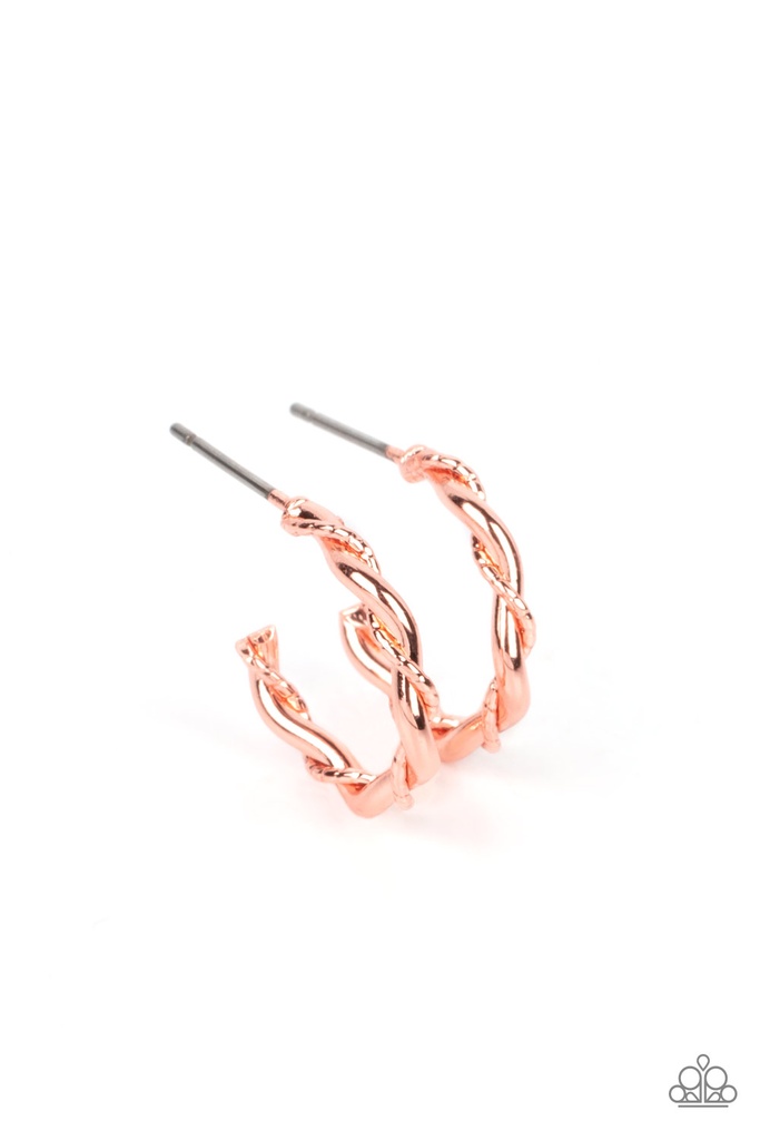 Mini Hoop Earrings in Copper - Irresistibly Intertwined