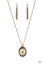 Daisy Necklace Pendant in Brass - Prairie Passion