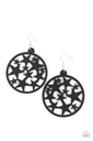 Black Stars Wood Earrings - Cosmic Paradise