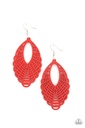 Red Mandala Wood Earrings - Tahiti Tankini