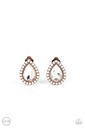 Post Clip On Earrings with Crystals in Copper - Cosmic Castles