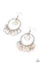 Circle Earrings with Silver Loop and Shell Finish - Cabana Charm