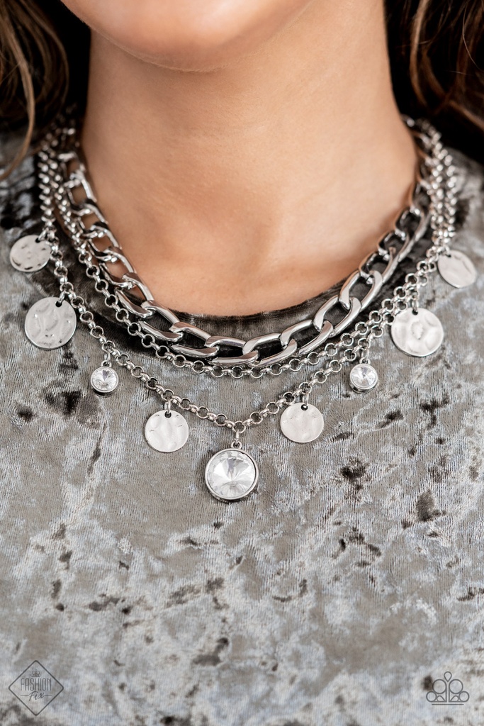 Thick Chain Layered Coins in Silver Jewelry Set - Fashion Fix - Industrial Roar Set