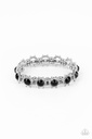 Prismatic Palace - Black and White Crystals Stretch Bracelet