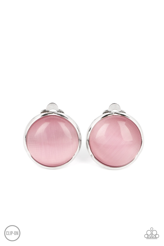 Clip on Earrings Pink Moonstone - Cool Pools
