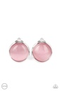 Clip on Earrings Pink Moonstone - Cool Pools