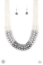 Lady In Waiting - White and Silver Layered Pearl Necklace