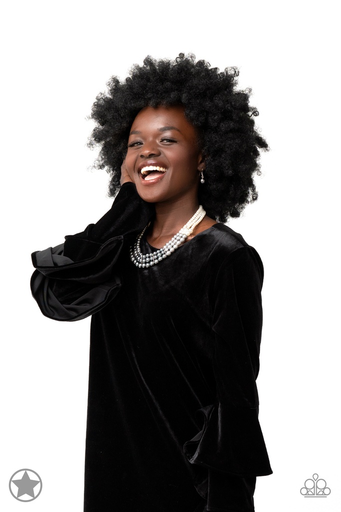 Lady In Waiting - White and Silver Layered Pearl Necklace