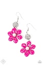 Pink Flower Earrings Dangle in Silver - Bewitching Botany