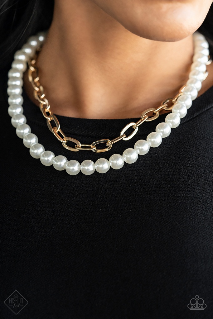 Jewelry Set with Pearls and Thick Gold Chain - Fashion Fix - Nautical Pier